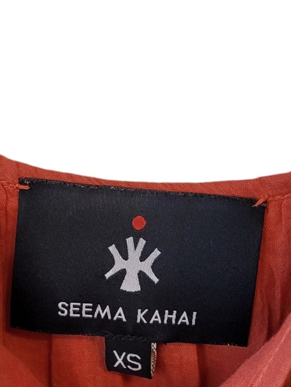 Seema Kahai Women’s Rust Tie-Shoulder Tiered Cotton Sundress Size XS - Picture 4 of 5